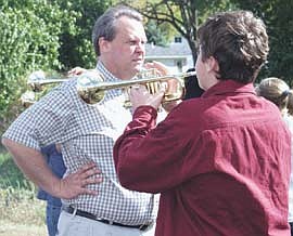 Bands ready for parade (10/7/04)