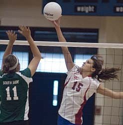 JC spikers serve past South Side (09/03/2008)
