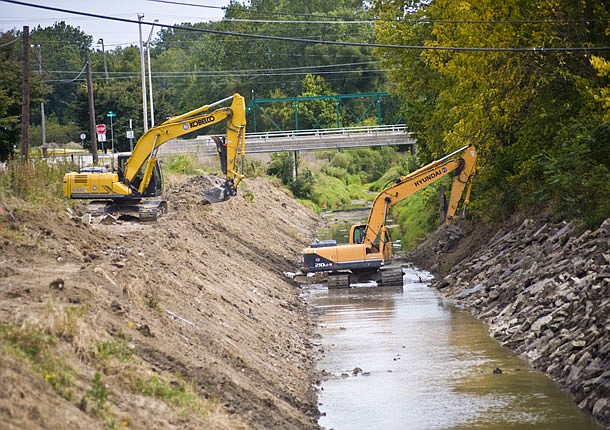 Crews are working on river