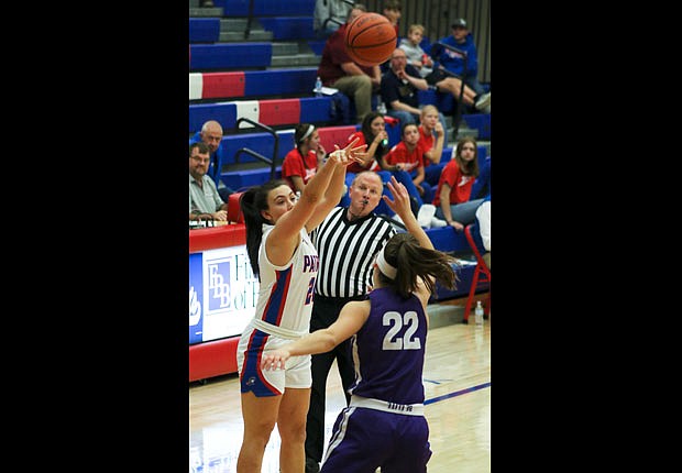 Patriot girls cruise on early threes and tight D