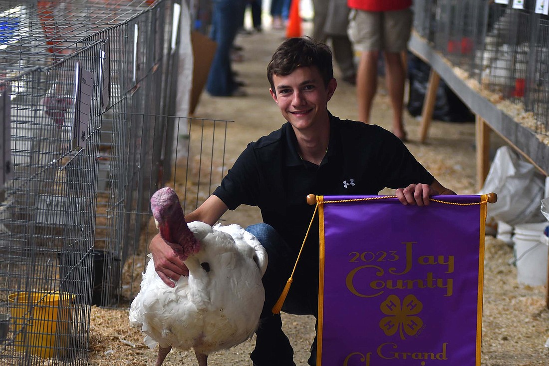 Pictured is the grand champion meat bird exhibitor, Austin Dirksen, from the Jay County 4-H poultry show that was held July 9 at the Jay County Fair. (The Commercial Review/Andrew Balko)