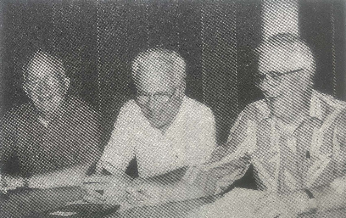 Jay County formed its own branch of Habitat for Humanity 25 years ago this week. Pictured from left are inaugural finance committee chair Duran Balyeat, president Fred Bailey and treasurer Bob Bell Sr. (The Commercial Review)