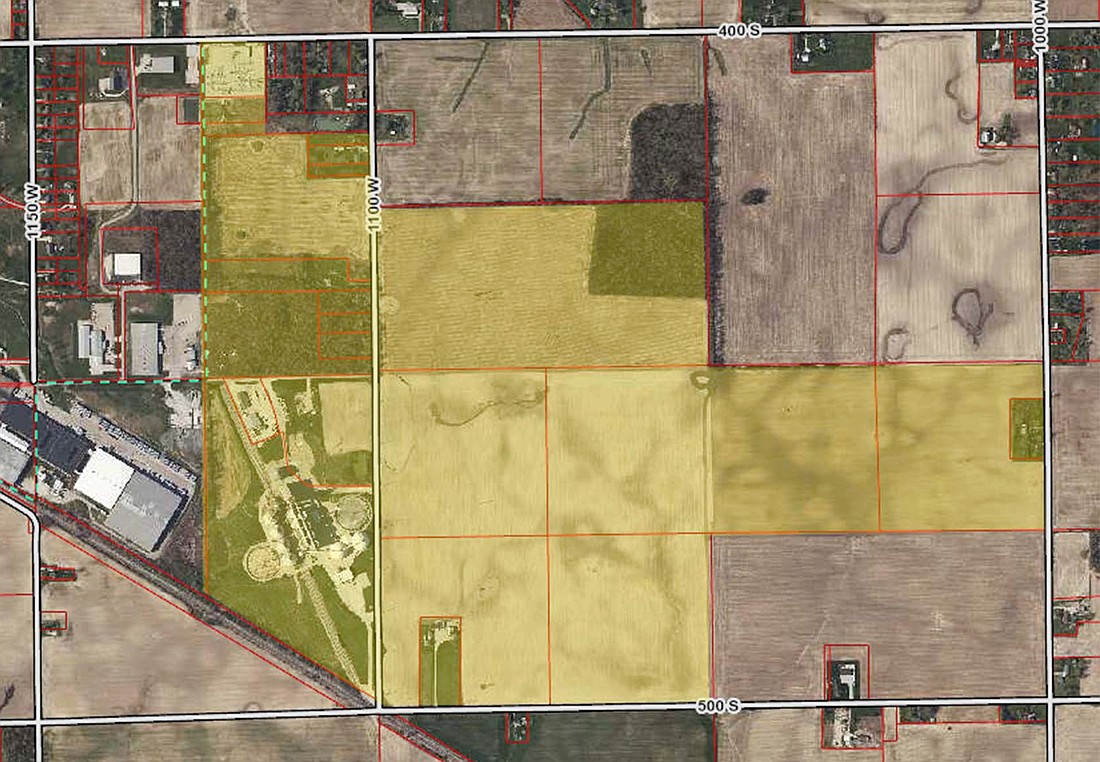 Jay County Council on Wednesday approved Hodson Energy for a 10-year tax abatement for its planned New Jay Solar facility. The footprint for New Jay Solar sits between county roads 400 South, 1000 West, 1150 West and 500 South. Hodson is the fourth company pursuing solar in Jay County, joining Scout Clean Energy, Invenergy and Leeward Energy. (The Commercial Review graphic/Ray Cooney)