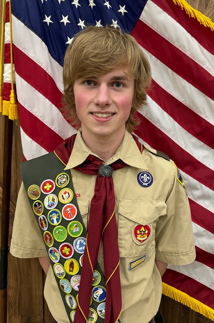 Ty Paxson became the newest Eagle Scout for Troop 202 of Portland on Dec. 18. A senior at Jay County High School, Paxson’s Eagle project was completed at the Jay County Fairgrounds. He added gravel barriers at the base of water faucets located at the camping sites. His project helps with soil management, erosion control and makes mobility for mowing easier. (Photo provided)