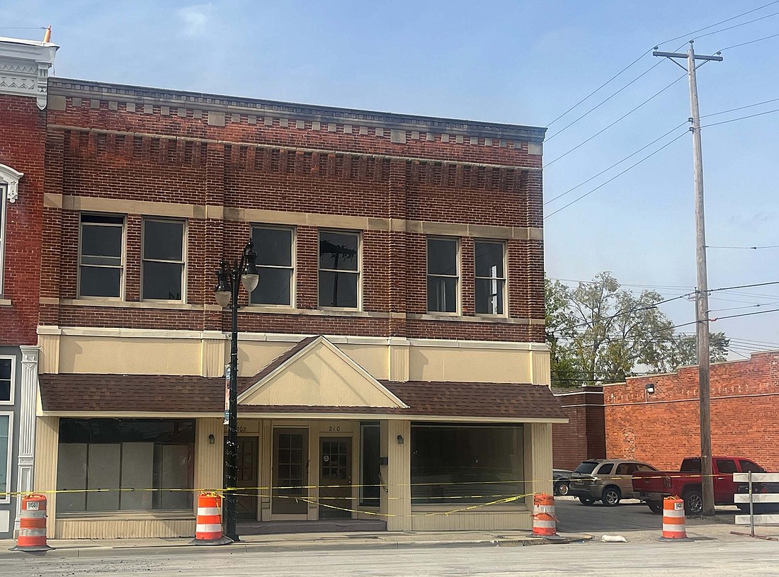 The former Hunt’s building at 208 and 210 N. Meridian St., Portland, will be demolished in the coming months. Portland Board of Works on Thursday awarded the contract for the project to JAShroyer Group of Muncie. (The Commercial Review/Ray Cooney)