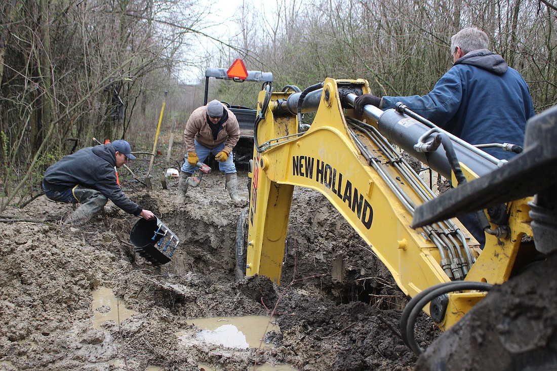 The return from spring break was a short one Monday for East Elementary School in Portland as students were dismissed early because of a water main break. The issue was the water main was located in the wooded area southwest of the elementary school and east of Portland Water Park. Parents were allowed to pick up students beginning at 10:30 a.m., though buses did run their routes at the regular dismissal time in the afternoon. (The Commercial Review/Bailey Cline)