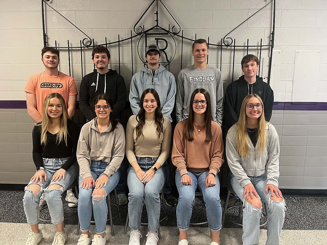 Fort Recovery High School will hold its prom Friday night, with promenade at Fort Site Fieldhouse beginning at 6 p.m. (Doors will open at 5:15 p.m.) Pictured front row from left are queen candidates Chloe Bubp, Kensey Gaerke, Saige Leuthold, Mara Pearson and Ellie Will. Back row are king candidates Sage Wendel, Riggs Tobe, Lucas Acheson, Rex Leverette and Drew Bihn. (Photo provided)