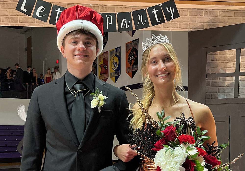 Sage Wendel and Ellie Will were crowned Fort Recovery High School’s homecoming king and queen Friday night during promenade at Fort Site Fieldhouse. The prom theme this year was “Roaring ’20s,” with the dinner and dance at Romer’s Catering in St. Henry. (The Commercial Review/Ray Cooney)