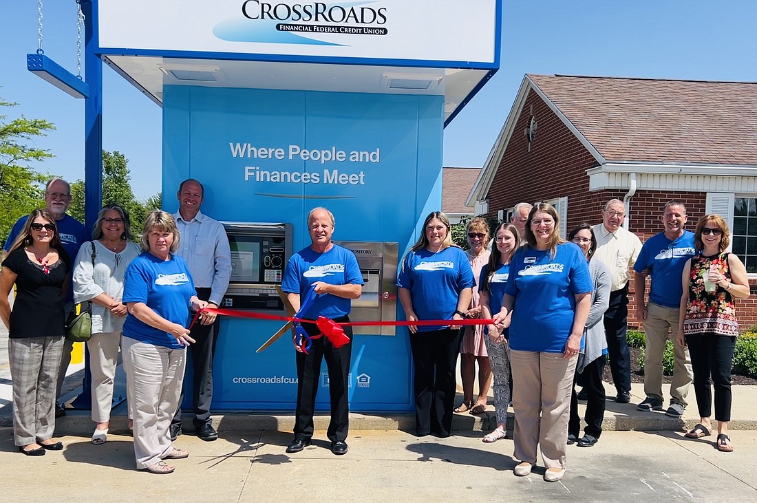 Jay County Chamber of Commerce held a ribbon-cutting ceremony last week for the new ATM at CrossRoads Financial Federal Credit Union. The new machine is located at the CrossRoads facility at 1102 W. Votaw St., Portland. (Photo provided)