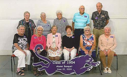 Portland High School’s Class of 1954 celebrated its 70th reunion June 22. Pictured above, front row, are Pat (Griesinger) Iliff, Pat (Hudson) Elick, Audrey (Ellsworth) Rudduck, Ginger (Lykins) Black, Vera (Imel) Jackson and Jane Ann (Smith) Thompson. In the back row are Rosemarie (Schmidt) Grapner, Merylin (Starr) Strohl, Betty (Snow) Haffner, Glen “Bud” Finch and Russell Smith. (Photo provided)