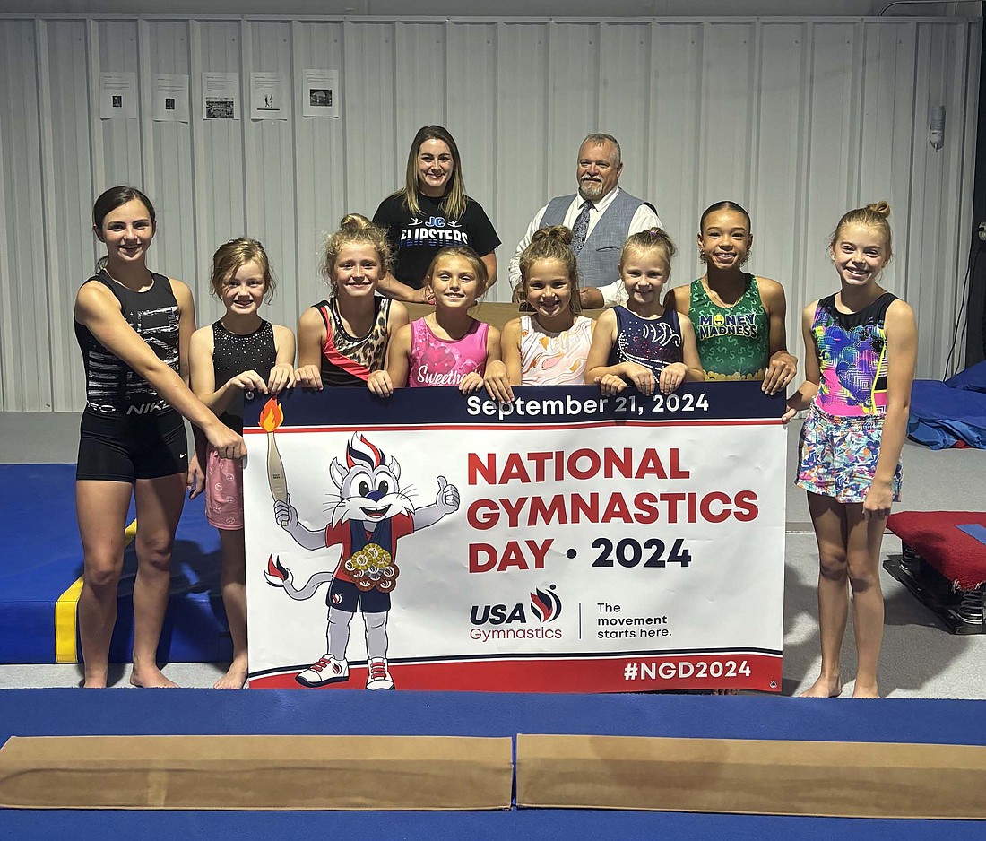 Mayor Jeff Westlake recently signed a proclamation for National Gymnastics Day. JC Tumbling and Gymnastics will hold an open house Saturday from 9 a.m. until 11 a.m. Admission is $10 per kid and all proceeds will benefit the JC Flipsters competitive gymnastics team. (Photo provided)