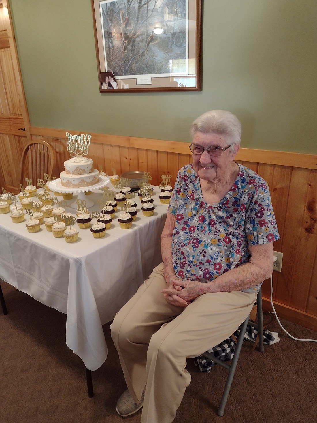 Vermia Cash of Portland celebrated her 100th birthday Sunday with a party with friends and family at her son’s house. She has lived in Portland for more than 25 years in a home on Boundary Pike. (Photo provided)