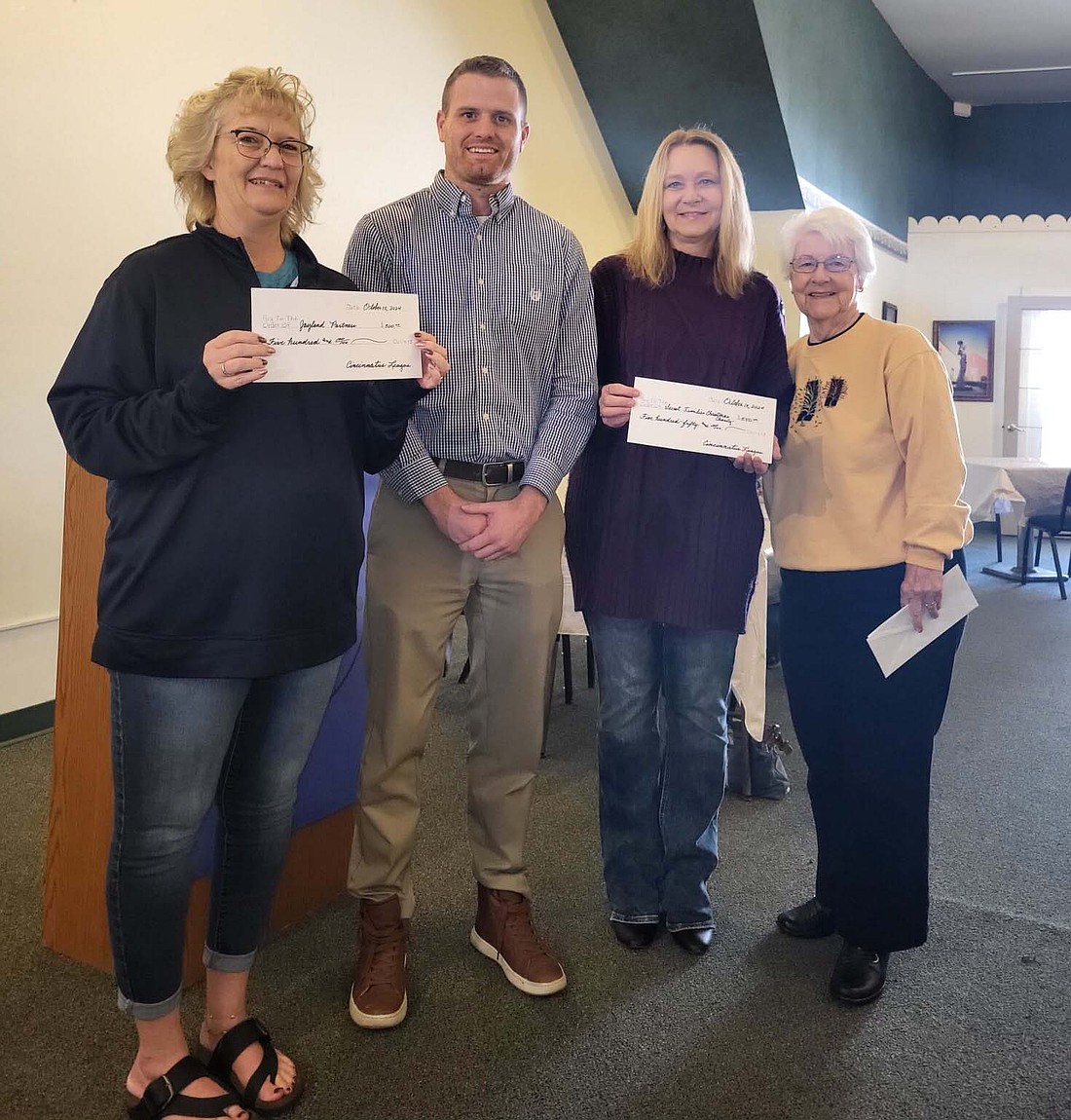 Pictured above are Amy Barrett of Jayland Partners, president Drew Houck of Cincinnatus League, Conny Knight of Secret Families of Jay County and Julia Schwomeyer of Cincinnatus League. (Photo provided)