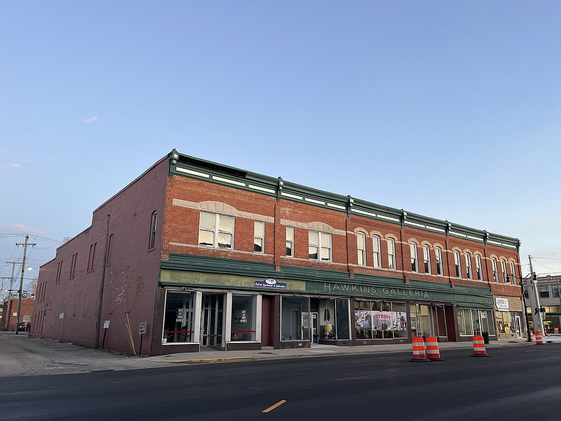 Portland Board of Works on Thursday agreed to have a water line connecting to Hawkins Galleria relocated to the alley (at left) on the north side of the building. A “shoot-off” from the current line, which runs under the building, has caused frequent problems and can no longer be repaired. (The Commercial Review/Ray Cooney)