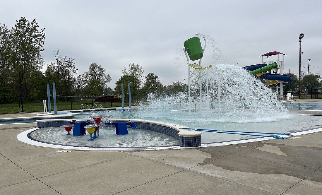 All of the water features were up and running at Portland Water Park on Thursday morning as work is underway toward opening day on May 24. The facility was scheduled for a health department inspection today. Portland Park Board hired an assistant manager for the water park during its meeting Tuesday evening. (The Commercial Review/Ray Cooney)
