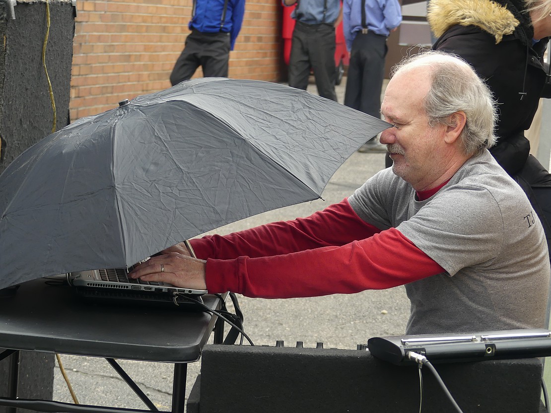 Tom Brinkerhoff, of TJ's Jammin' Tunes, DJed at the last day event. The students danced to his music all afternoon. (Lindy Mercer)