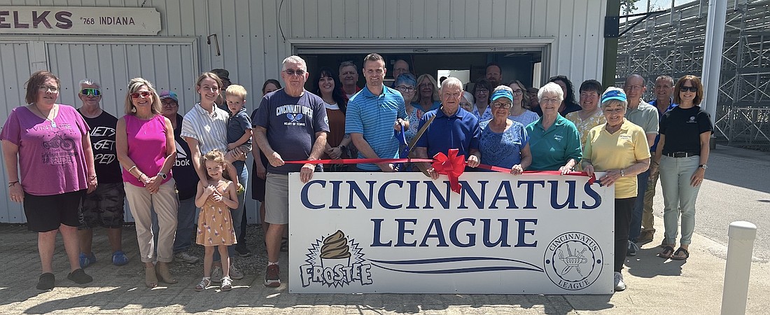 Jay County Chamber of Commerce recently held a ribbon-cutting ceremony for Cincinnatus League’s new Frostee ice cream machine. The Cincinnatus League sells Frostees at the Jay County Fair and other events at Jay County Fairgrounds. (Photo provided)