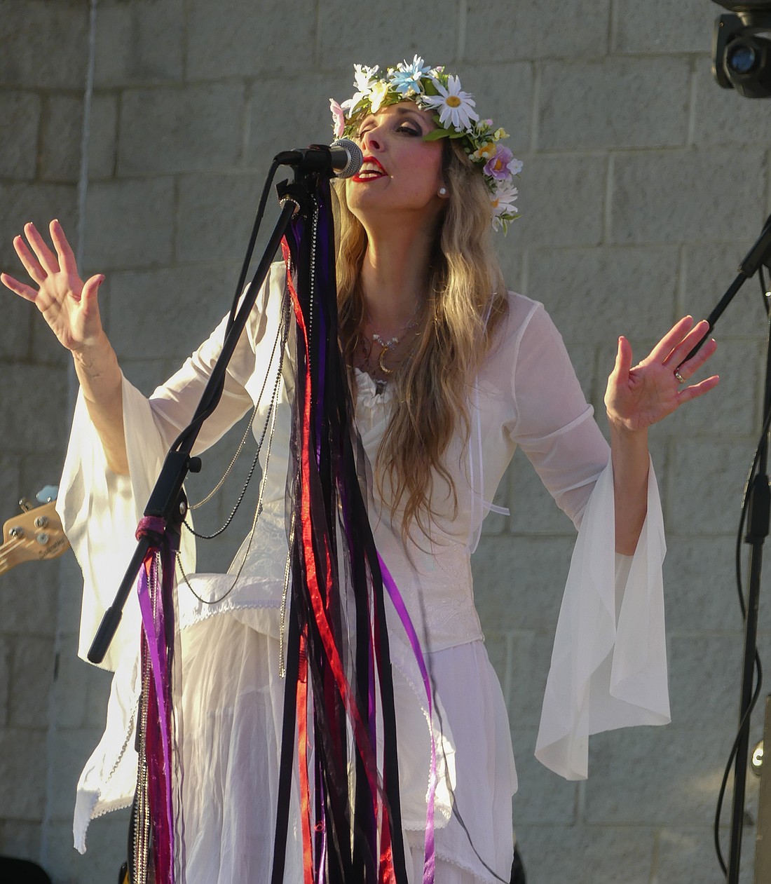Fleetwood Macked, a Fleetwood Mac tribute band, took the stage at Hudson Family Park on Thursday as part of Arts Place’s summer concert series. Pictured, lead singer Hillary Epstein, performs. The series will conclude with Brother Believe Me on Aug. 14. (The Commercial Review/Lindy Mercer)