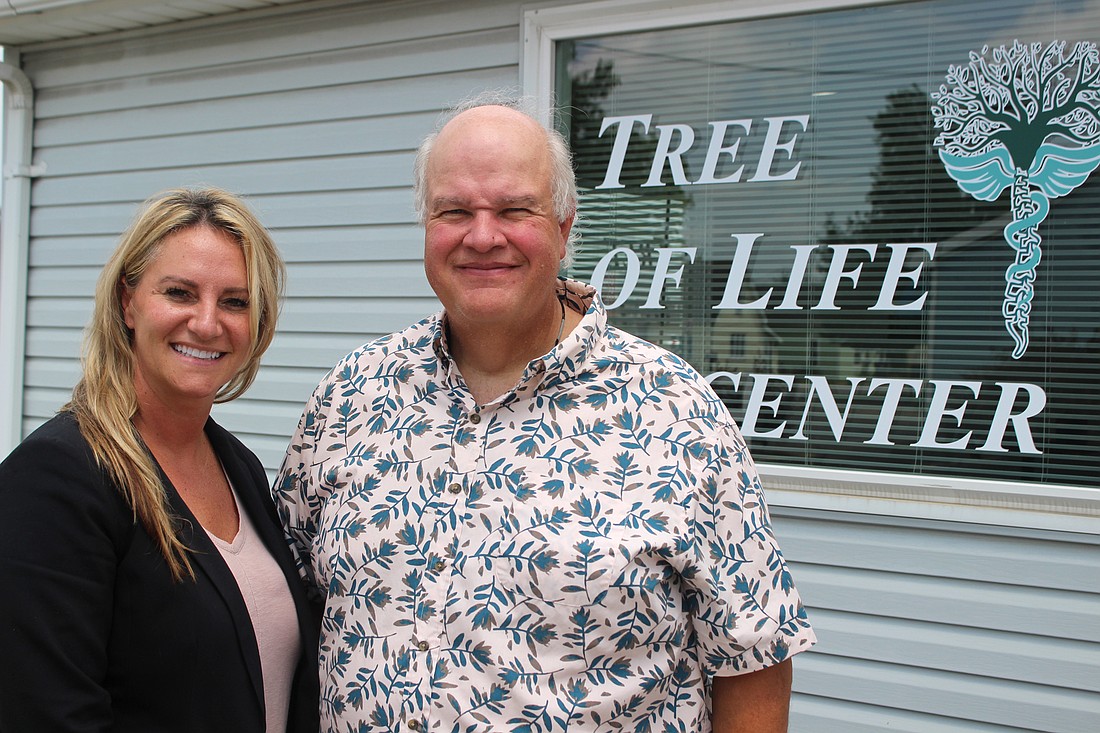 Tree of Life Center celebrated its new Portland location with a ribbon-cutting ceremony on Friday. Dr. David Rohrer and family nurse practitioner Pauletta Hummel operate the location at 1303 N. Meridian St., Portland. It is open on Mondays, Wednesday and Fridays and among its services offers infusion and injection therapies. (The Commercial Review/Bailey Cline)