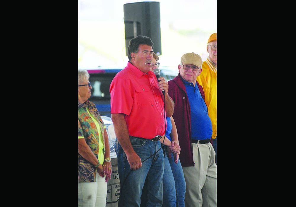 Portland Breakfast Optimist Club celebrated its 50th anniversary with a gathering Saturday in the Farmer’s Building at Jay County Fairgrounds, just east of the Optimist Stand. Pictured above, 2023 and ’24 president Rodney Miles speaks during the event with other Optimist members surrounding him. He noted that the organization currently contributes to 28 organizations in Jay County, all via money raised at the Optimist Stand at the fairgrounds. There are currently 68 members in the Portland Breakfast club, 65 in the Portland Evening club and 38 in the West Jay Optimist Club. “Everywhere in Jay County, there’s Optimists,” said Miles. (The Commercial Review/Ray Cooney)
