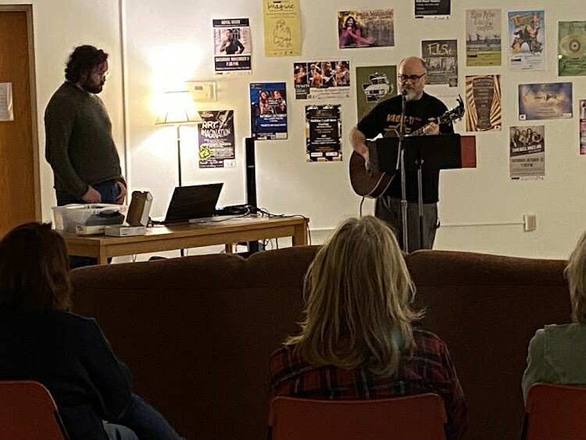 Portland resident Jason Maitlen performs during one of Arts Place’s Open Mic Nights in the spring. Open Mic Nights will return with an outdoor event at 7 p.m. Thursday in Arts Park. The events are designed to be an opportunity for performers of all talents to share their creativity in a supportive environment. (Photo provided)