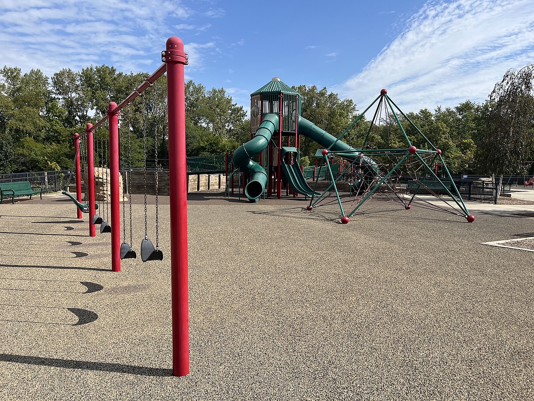Portland Park Board discussed its proposed 2026 budget during its meeting Tuesday, with board president Brian Ison noting some proposed increases. He said the board’s budget has stayed mostly flat while adding amenities following the opening of Hudson Family Park (playground pictured above) in 2011. The board is requesting additional funds to help with repairs, equipment replacement, capital projects, pond improvements at Hudson to mitigate erosion and paving of driveways, parking lots and trails. (The Commercial Review/Ray Cooney)