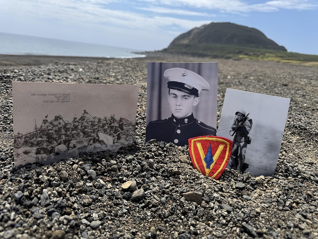During a trip to Iwo Jima earlier this year, Jessamyn Harter took pictures and other items from her grandfather Cpl. Marty Connor. Harter will be the guest speaker at 2 p.m. Sunday for Museum of the Soldier’s 250th Marine Corps birthday celebration. Connor served on Iwo Jima, returned for the first unofficial reunion in 1970 and spent decades working to return artifacts taken during World War II. (Photo provided)