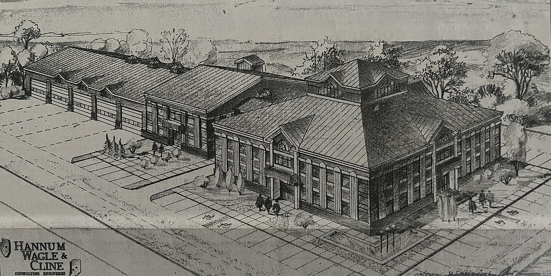 This illustration is a look at Portland’s proposed new city hall that was presented in December 2000. The facility would have brought city offices and the police and fire departments into a single facility. No location was proposed for the project, which never came to fruition. (Hannum, Wagle and Cline)