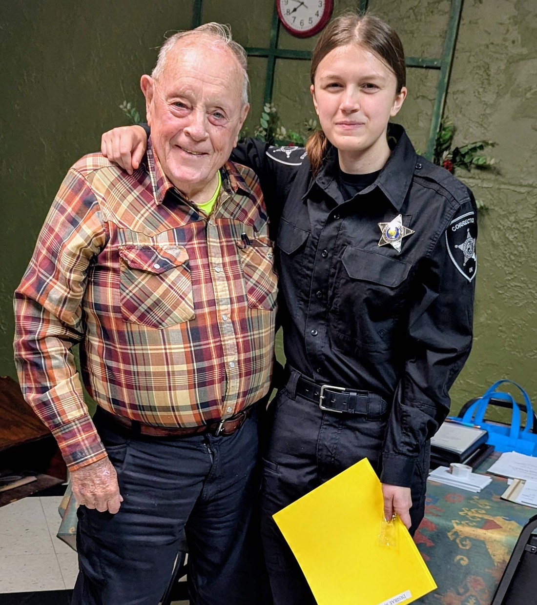 Portland Evening Optimist Club recently inducted Desirae Bonifield, pictured above at right with sponsor Leland LeMaster. (Photo provided)