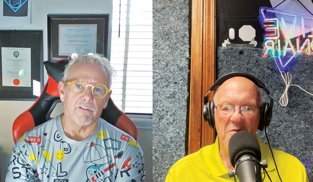 A Better Life – Brianna’s Hope founder Randy Davis (right) and Dr. Robb Kelly chat in a studio for the “Faith in Your Recovery podcast. The organization’s new TV show “Faith In Your Recovery – The Truth Behind Hope” debuted Wednesday on Roku TV’s new MPowermeTV channel. (Photo provided)